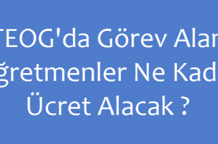 TEOG'da Görev Alan Öğretmenler Ne Kadar Ücret Alacak