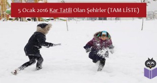 5 Ocak 2016 Kar Tatili Olan Şehirler (TAM LİSTE)
